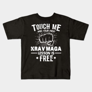 KRAV MAGA Gift: Our First Krav Maga Lesson Is Free Kids T-Shirt